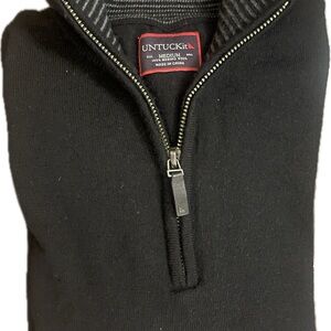 UNTUCKit Men's Black Zip-Up Sweater